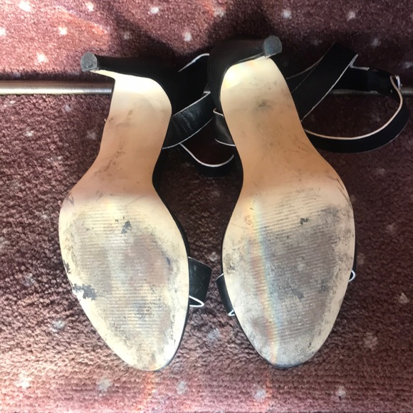 BCBG Black & White Strappy Sandal Heels - Picture 5 of 5